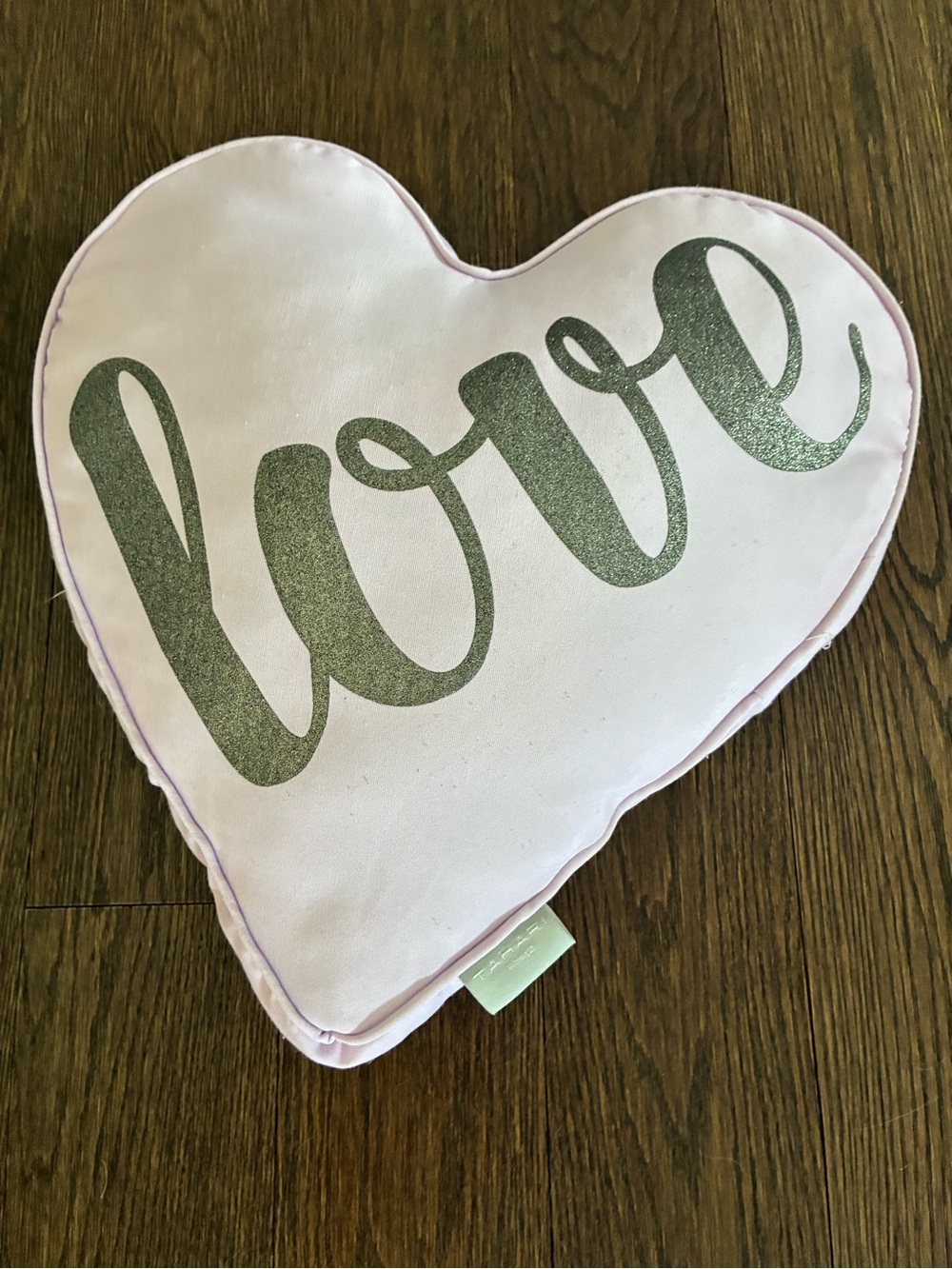 Tahari Pillow, Decorative, Lilac with Silver “Love” Glitter 🩶💜